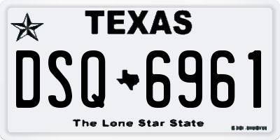 TX license plate DSQ6961