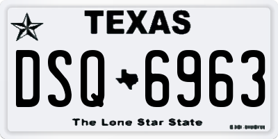 TX license plate DSQ6963
