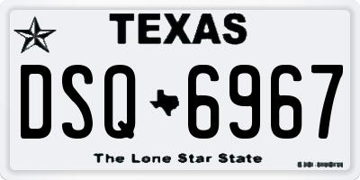 TX license plate DSQ6967