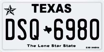 TX license plate DSQ6980