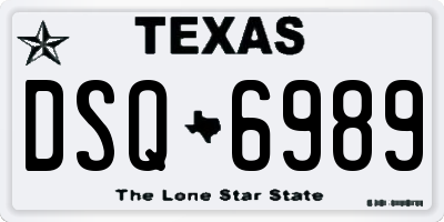 TX license plate DSQ6989