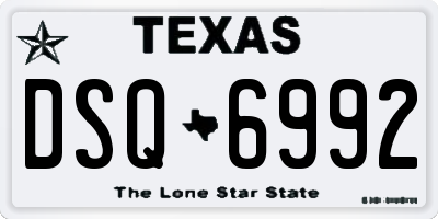 TX license plate DSQ6992
