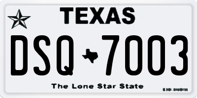 TX license plate DSQ7003