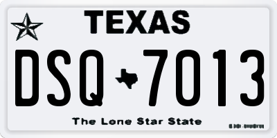 TX license plate DSQ7013
