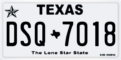 TX license plate DSQ7018