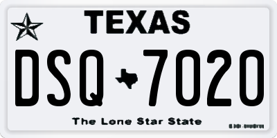 TX license plate DSQ7020