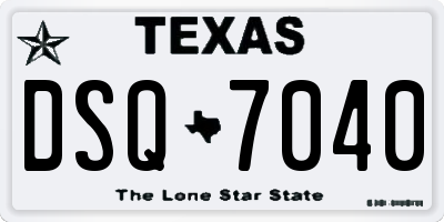 TX license plate DSQ7040