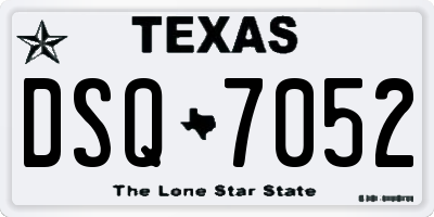 TX license plate DSQ7052