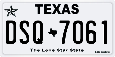 TX license plate DSQ7061