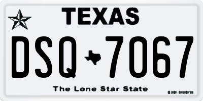 TX license plate DSQ7067