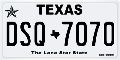 TX license plate DSQ7070