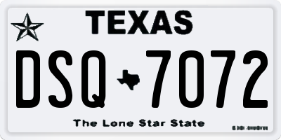 TX license plate DSQ7072
