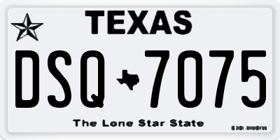 TX license plate DSQ7075