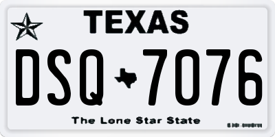 TX license plate DSQ7076