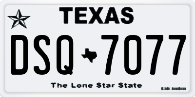 TX license plate DSQ7077
