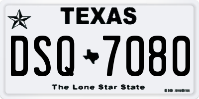 TX license plate DSQ7080