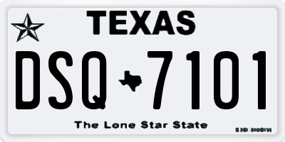 TX license plate DSQ7101