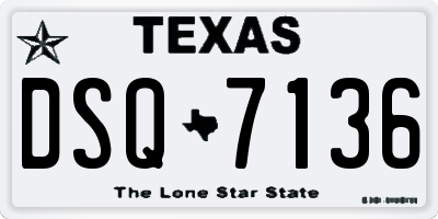 TX license plate DSQ7136