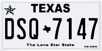 TX license plate DSQ7147