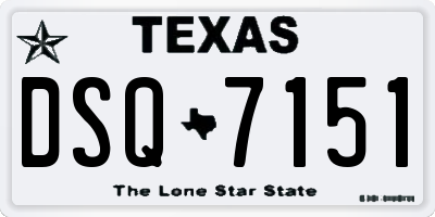 TX license plate DSQ7151