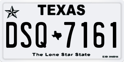 TX license plate DSQ7161