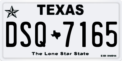 TX license plate DSQ7165