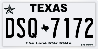 TX license plate DSQ7172