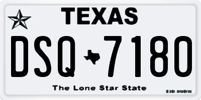 TX license plate DSQ7180
