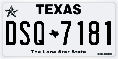 TX license plate DSQ7181