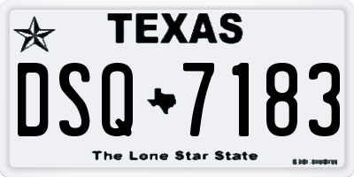 TX license plate DSQ7183