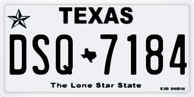 TX license plate DSQ7184