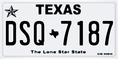TX license plate DSQ7187