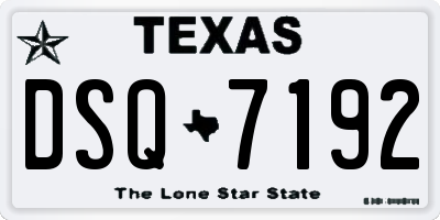TX license plate DSQ7192