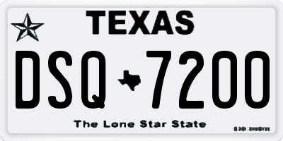 TX license plate DSQ7200