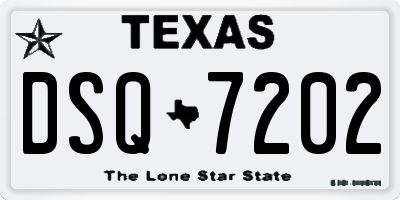 TX license plate DSQ7202