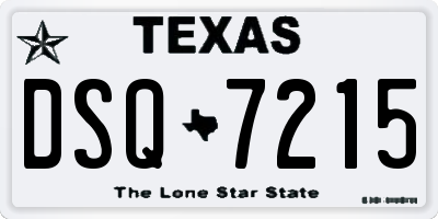 TX license plate DSQ7215