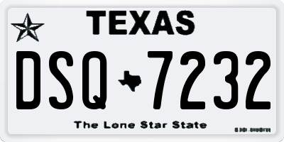 TX license plate DSQ7232