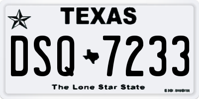 TX license plate DSQ7233