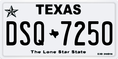 TX license plate DSQ7250