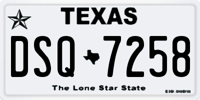 TX license plate DSQ7258