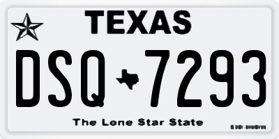 TX license plate DSQ7293
