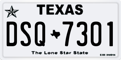 TX license plate DSQ7301