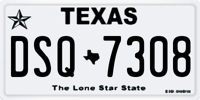 TX license plate DSQ7308