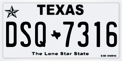TX license plate DSQ7316