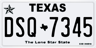 TX license plate DSQ7345