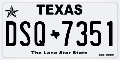 TX license plate DSQ7351