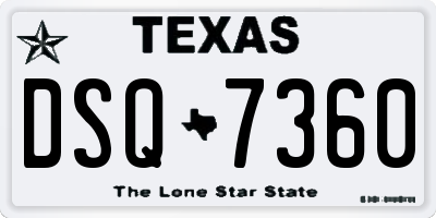 TX license plate DSQ7360