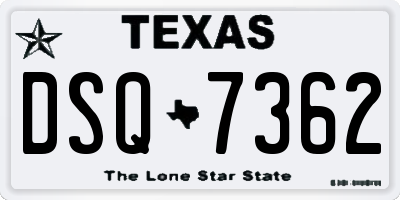 TX license plate DSQ7362