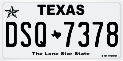 TX license plate DSQ7378