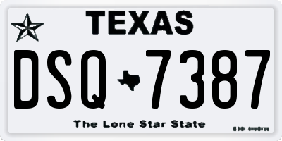 TX license plate DSQ7387